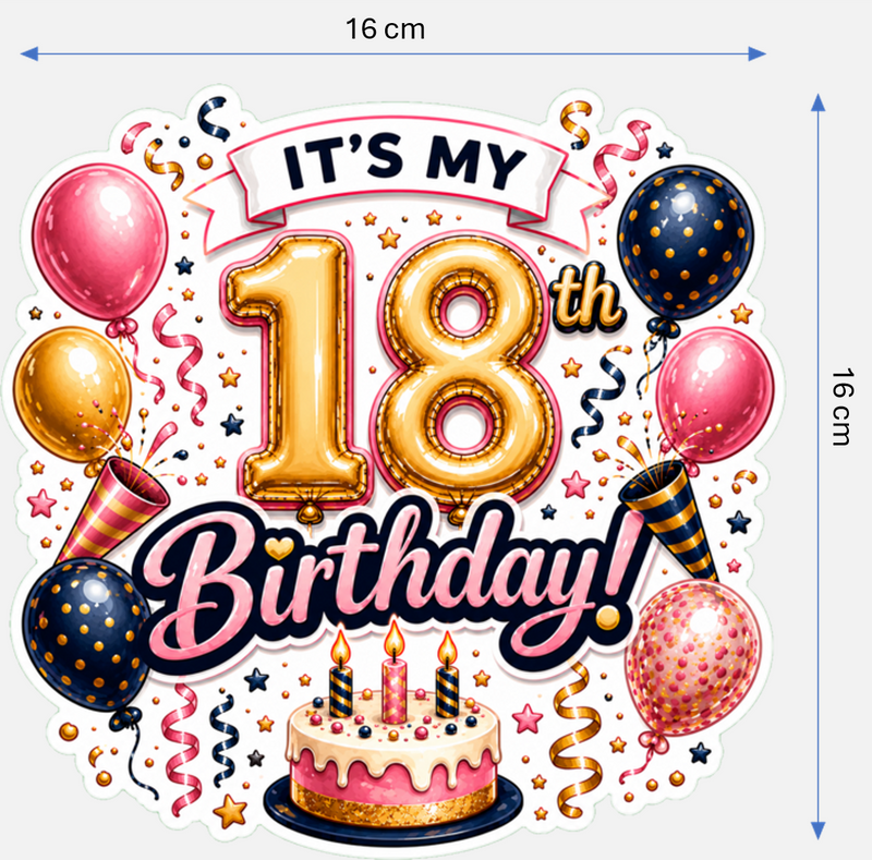 Birthday Magnetic Cruise Door Decorations - Set of 7 (Pink/Gold Collection) Special Birthdays