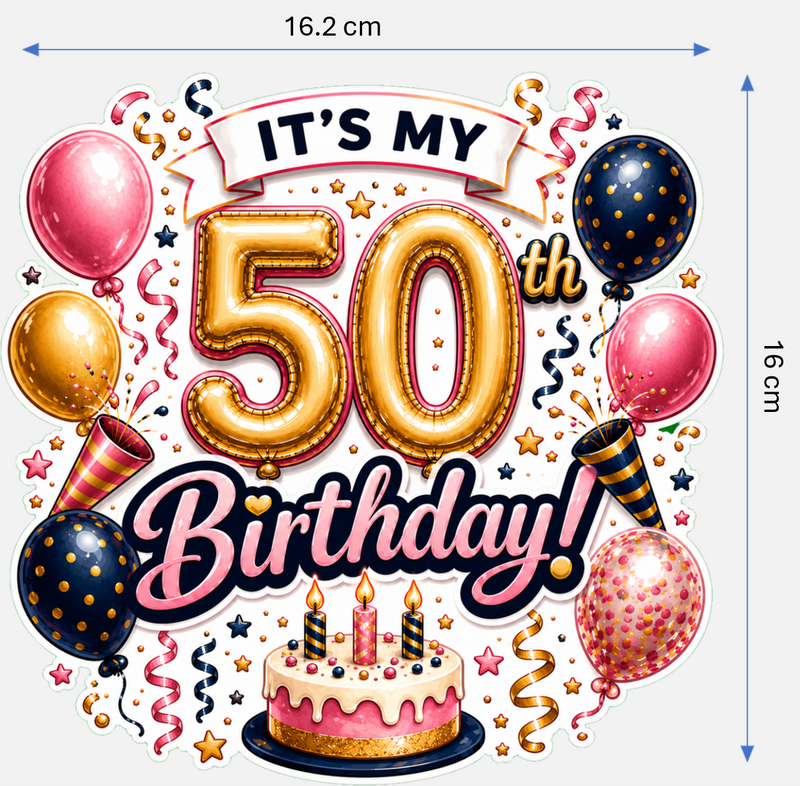 Birthday Magnetic Cruise Door Decorations - Set of 7 (Pink/Gold Collection) Special Birthdays