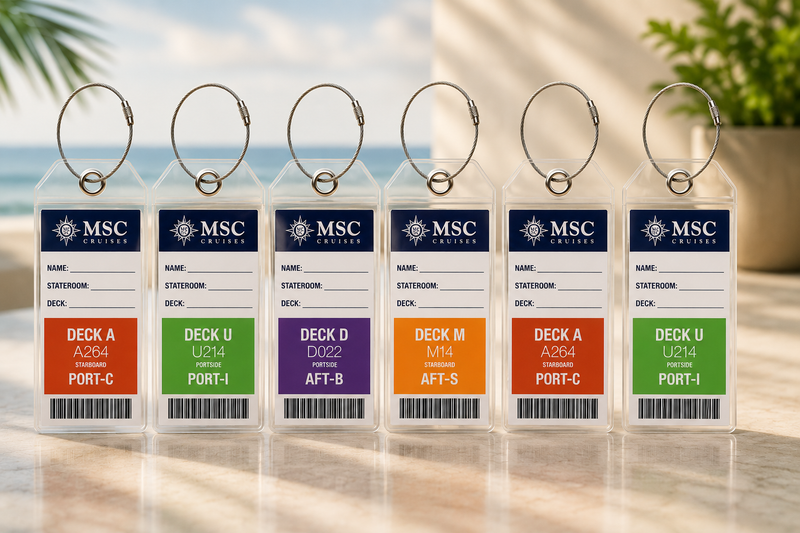 Large Cruise Luggage Tag Holder Clear Waterproof Zip Seal - all cruise lines