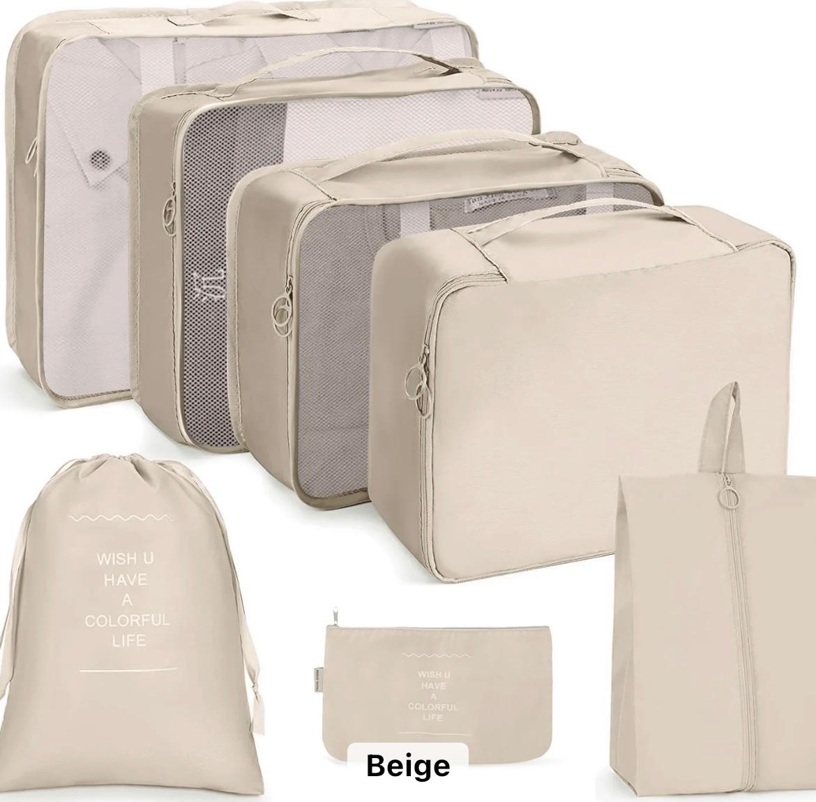 Packing Cubes Luggage Storage Organiser Travel Compression Suitcase Bags 7pcs