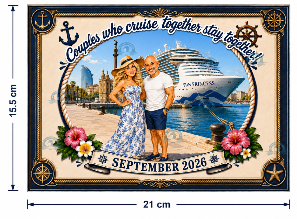 Personalised Couples & Family Cruise Cabin Door Magnetic Decoration - Fully Customisable (Laminated)