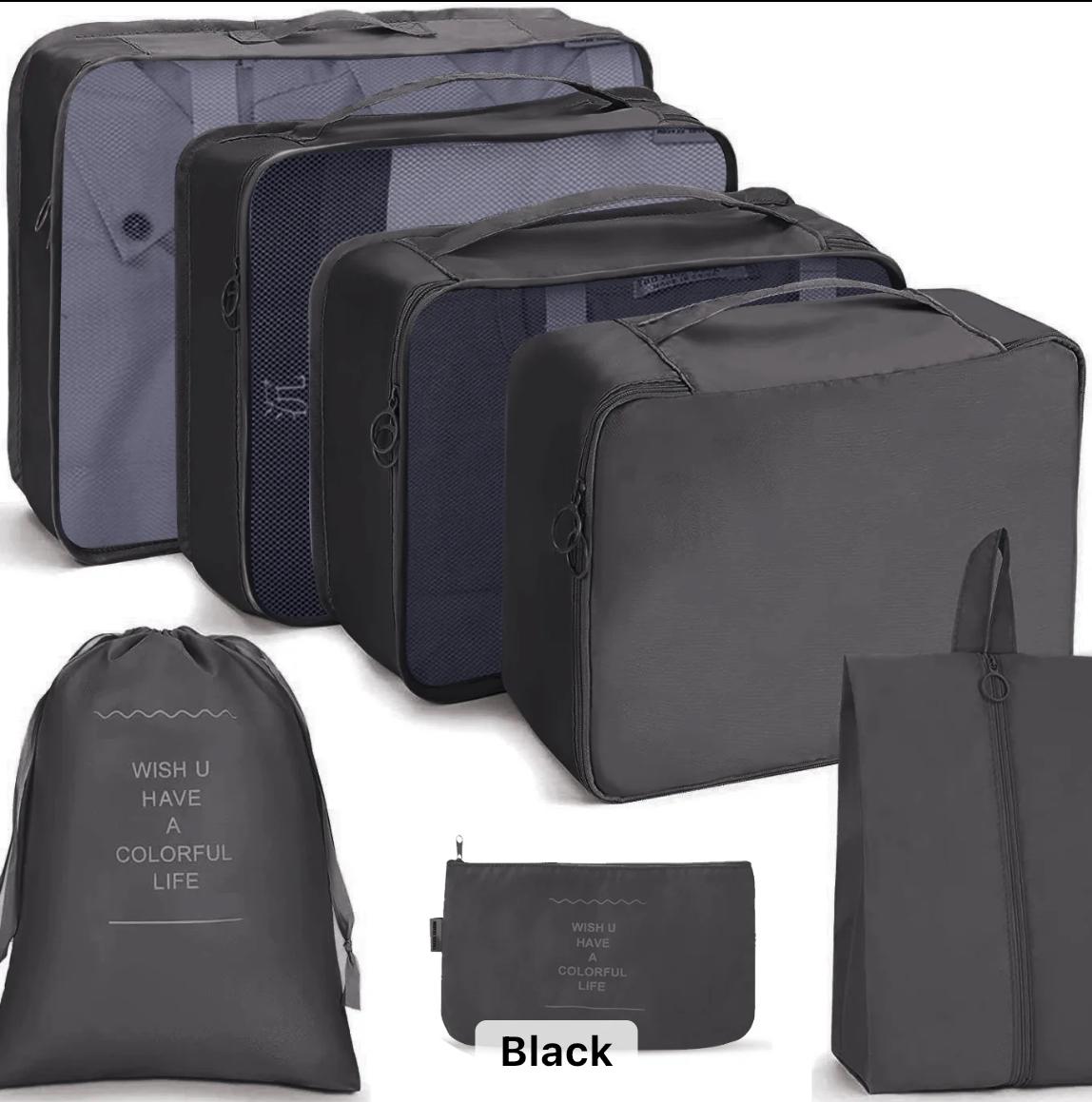 Packing Cubes Luggage Storage Organiser Travel Compression Suitcase Bags 7pcs