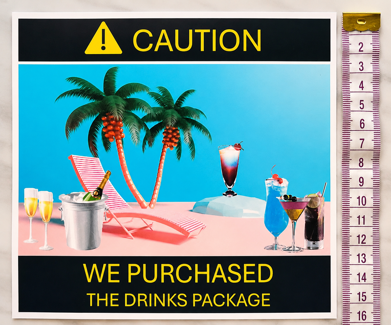 Magnetic Cruise Door Decoration -"We purchased the Drink Package" (Laminated)