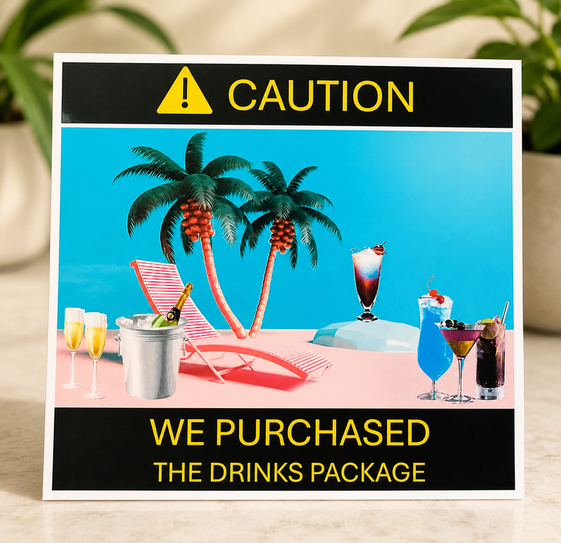 Magnetic Cruise Door Decoration -"We purchased the Drink Package" (Laminated)