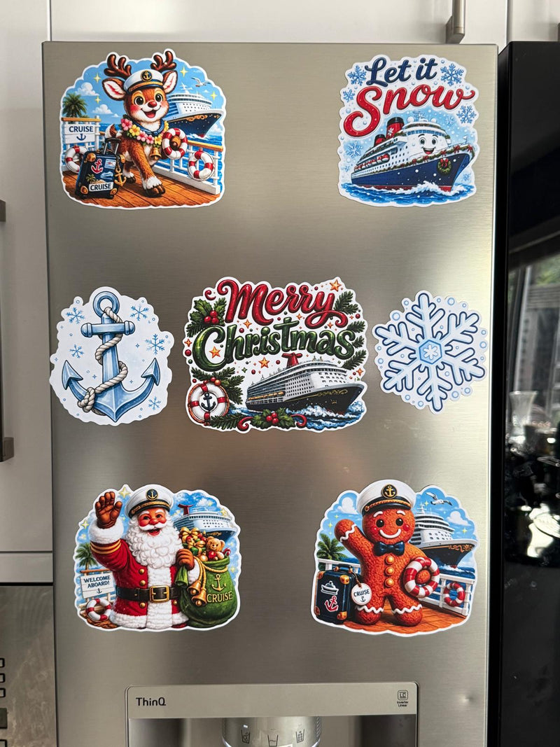 Christmas Magnetic Cruise Cabin Door Decorations - Set of 7