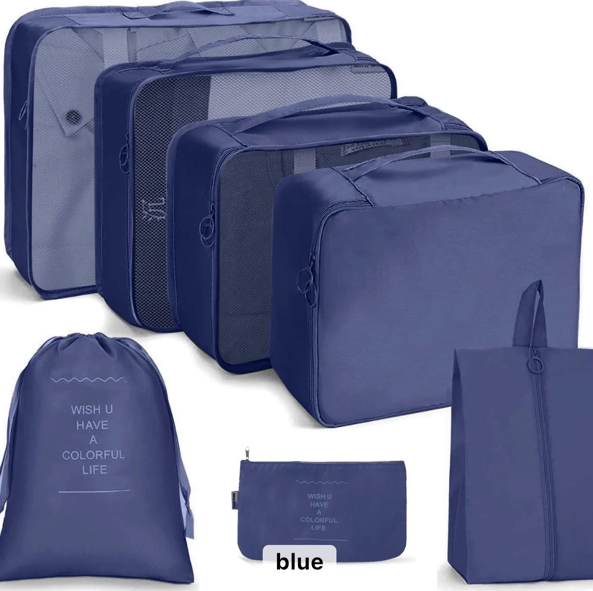 Packing Cubes Luggage Storage Organiser Travel Compression Suitcase Bags 7pcs