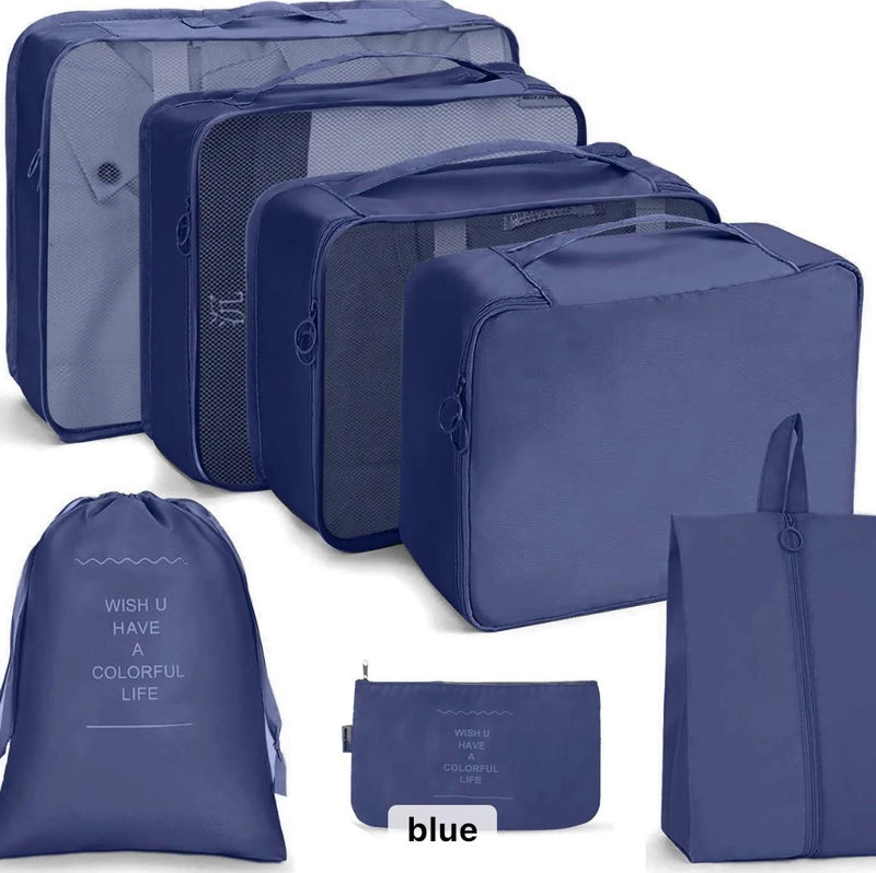 Packing Cubes Luggage Storage Organiser Travel Compression Suitcase Bags 7pcs