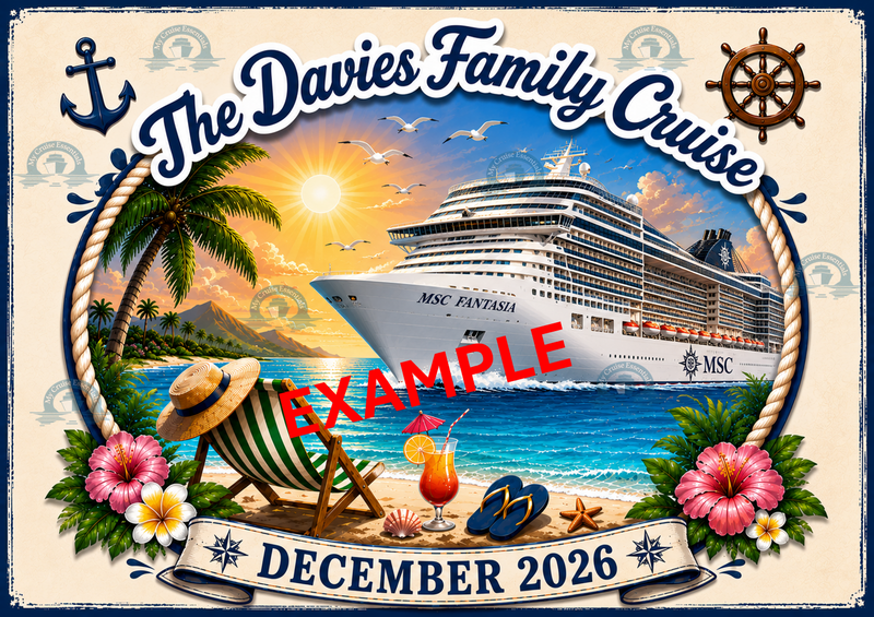 Personalised Family Cruise Cabin Door Magnetic Decoration - (Laminated)