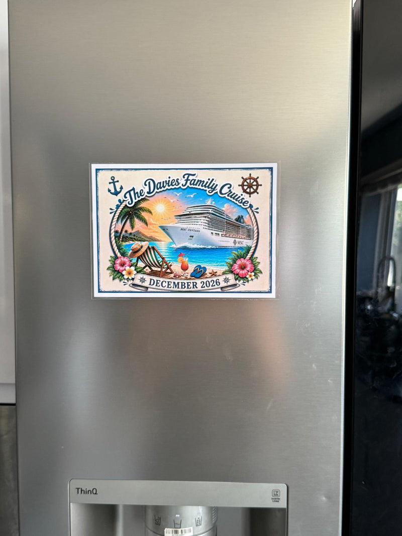Personalised Family Cruise Cabin Door Magnetic Decoration - (Laminated)