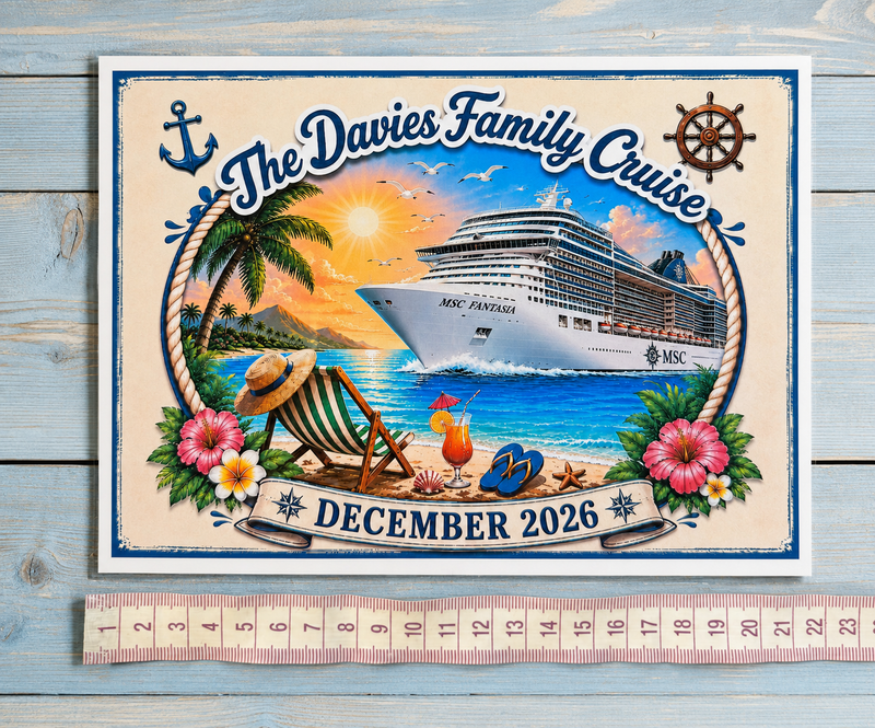 Personalised Family Cruise Cabin Door Magnetic Decoration - (Laminated)