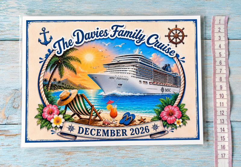 Personalised Family Cruise Cabin Door Magnetic Decoration - (Laminated)