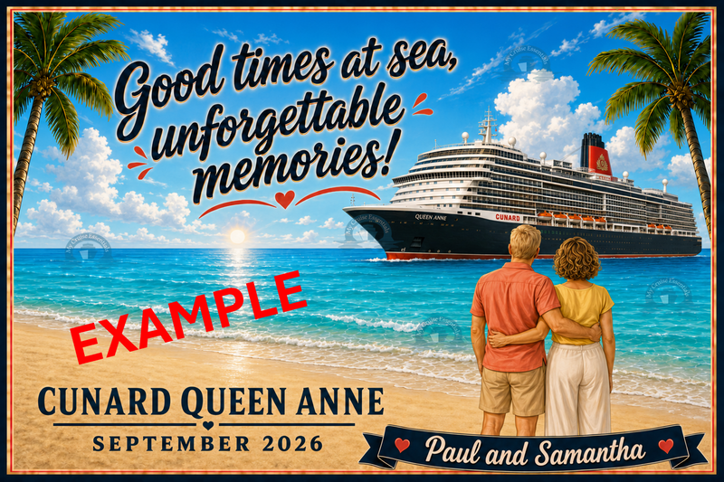 Bespoke Magnetic Cruise Cabin Door Decoration - Fully customisable - Laminated