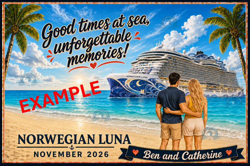 Bespoke Magnetic Cruise Cabin Door Decoration - Fully customisable - Laminated