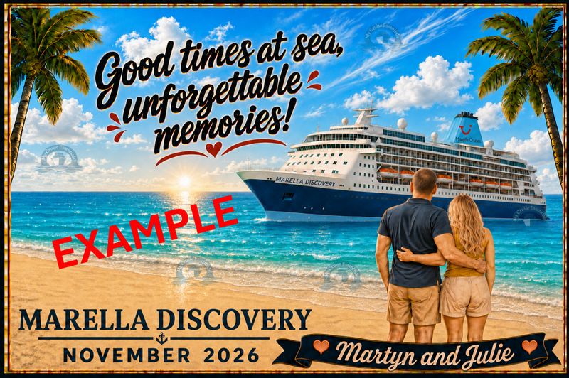 Bespoke Magnetic Cruise Cabin Door Decoration - Fully customisable - Laminated