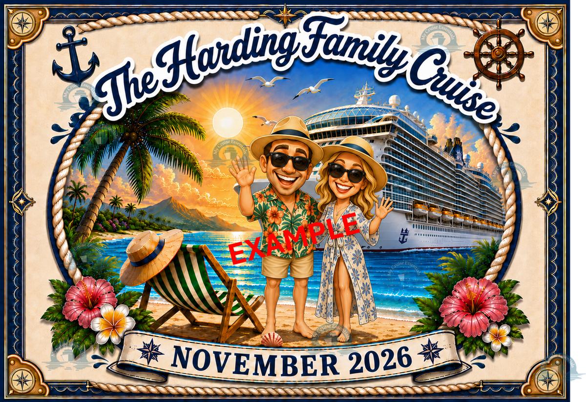 Personalised Family Cruise Cabin Door Magnetic Decoration - (Laminated)