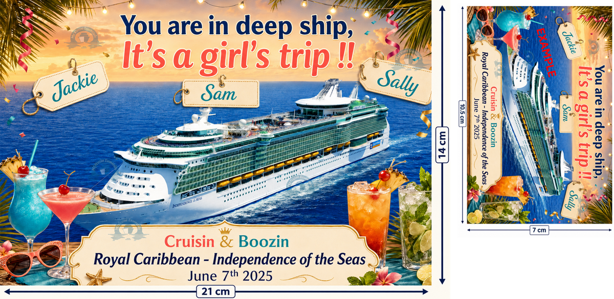 Magnetic Cruise Cabin Door Decoration - "It's a girls trip"- Can be customised (Laminated)
