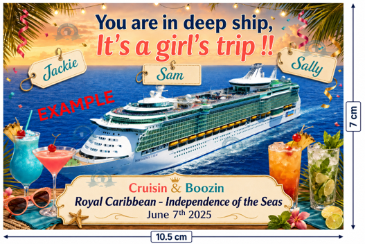 Magnetic Cruise Cabin Door Decoration - "It's a girls trip"- Can be customised (Laminated)