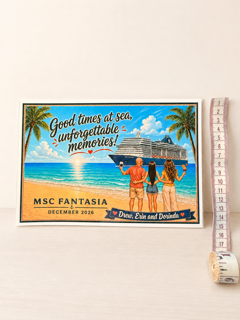 Bespoke Magnetic Cruise Cabin Door Decoration - Fully customisable - Laminated