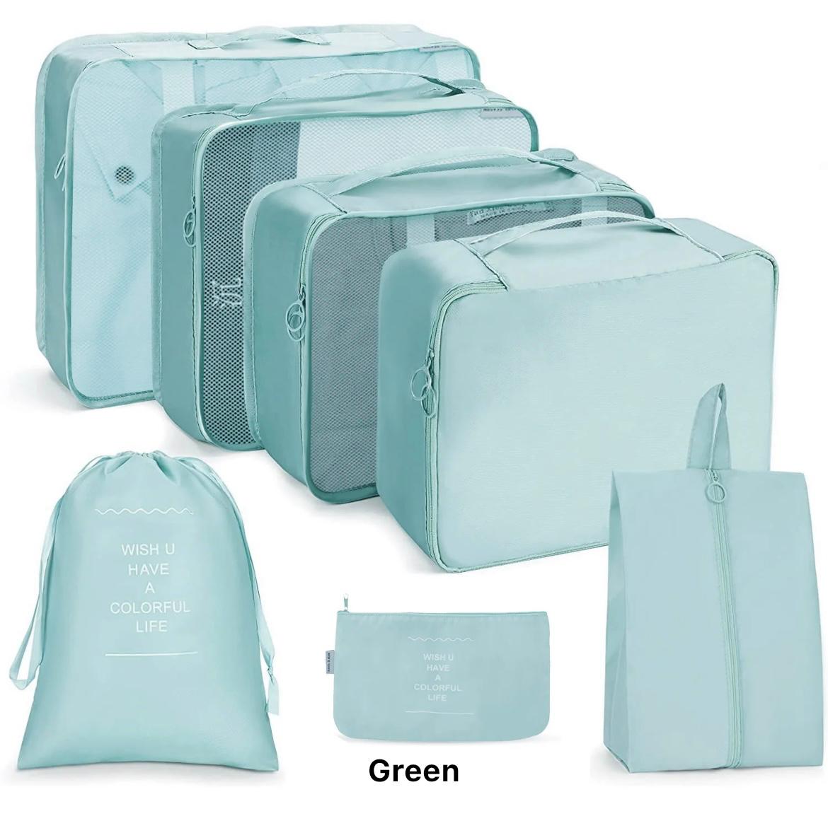 Packing Cubes Luggage Storage Organiser Travel Compression Suitcase Bags 7pcs