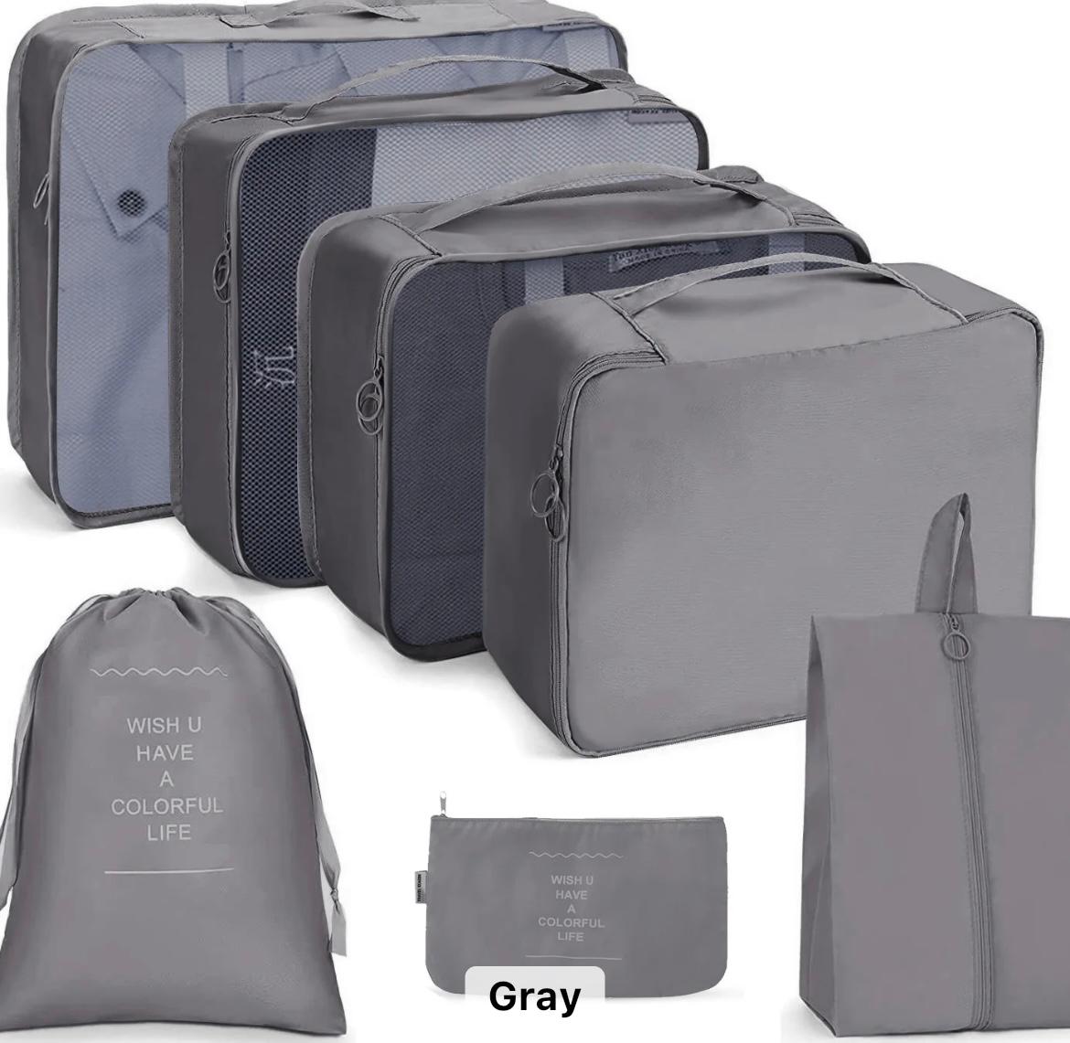 Packing Cubes Luggage Storage Organiser Travel Compression Suitcase Bags 7pcs