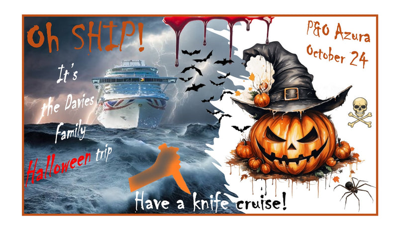 Magnetic Cruise Cabin Door Decoration - "Halloween Trip"- Can be customised (Laminated)