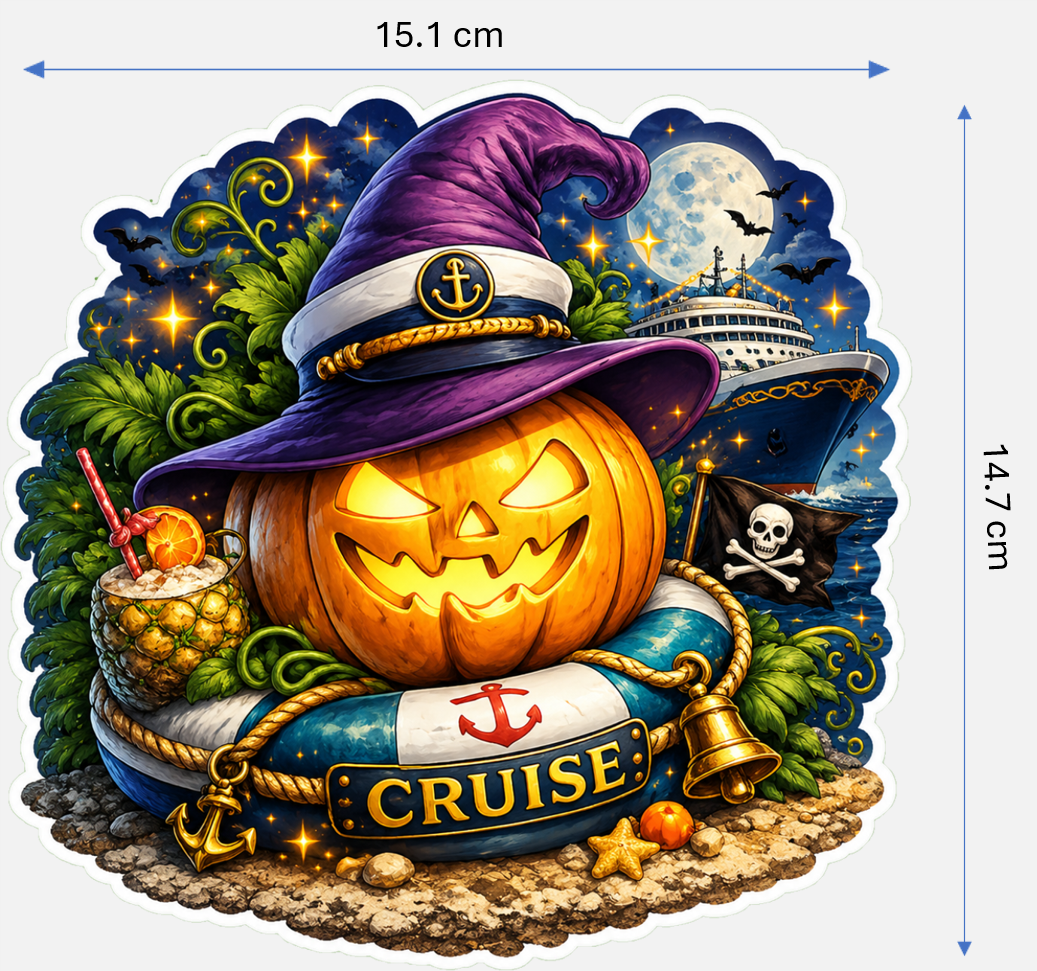 Halloween Magnetic Cruise Cabin Door Decorations - Set of 7