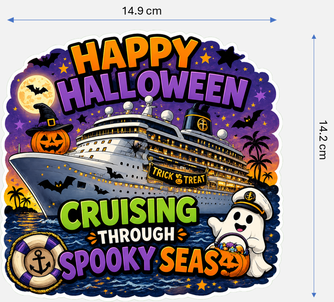 Halloween Magnetic Cruise Cabin Door Decorations - Set of 7