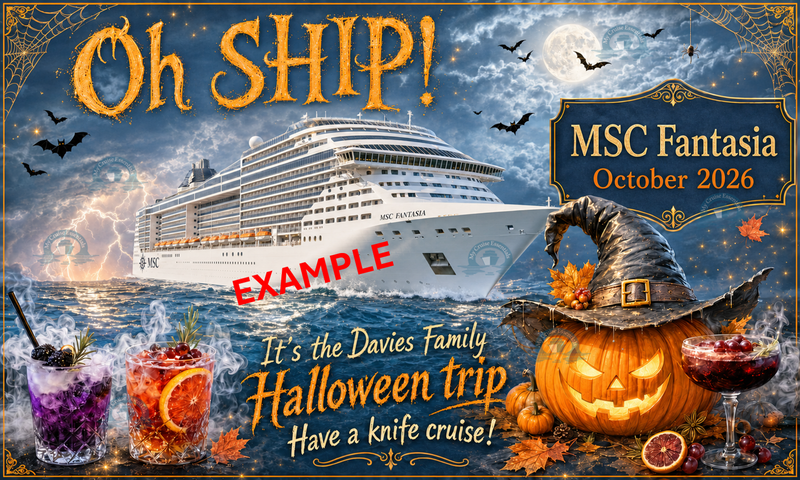 Magnetic Cruise Cabin Door Decoration - "Halloween Trip"- Can be customised (Laminated)