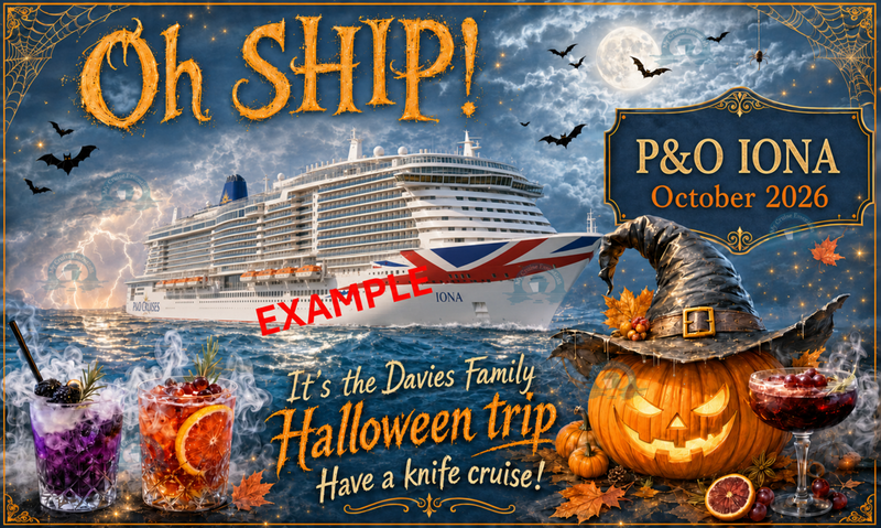 Magnetic Cruise Cabin Door Decoration - "Halloween Trip"- Can be customised (Laminated)