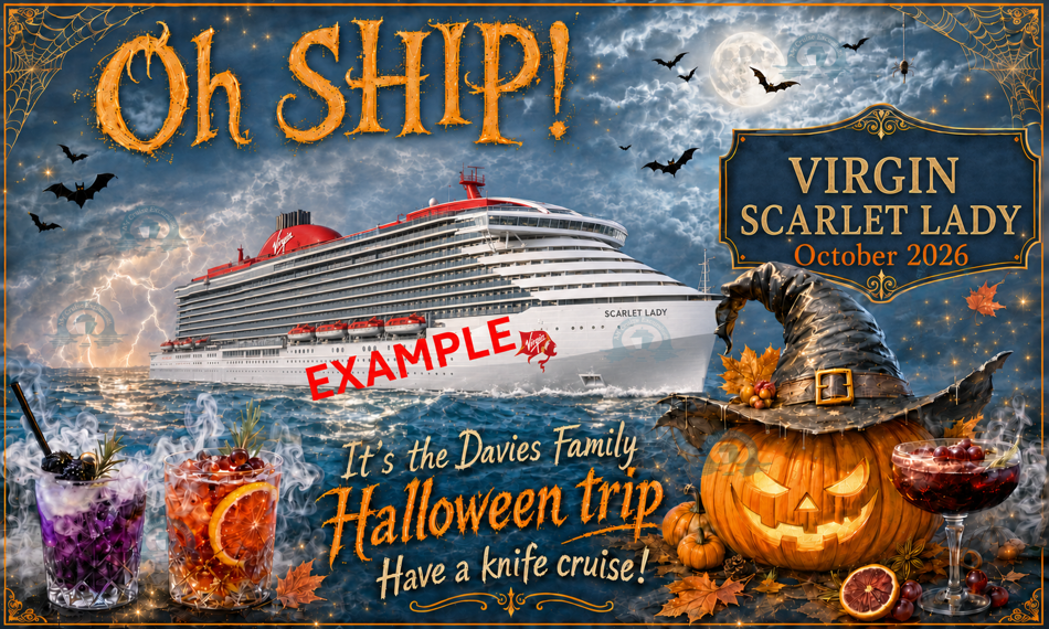 Magnetic Cruise Cabin Door Decoration - "Halloween Trip"- Can be customised (Laminated)