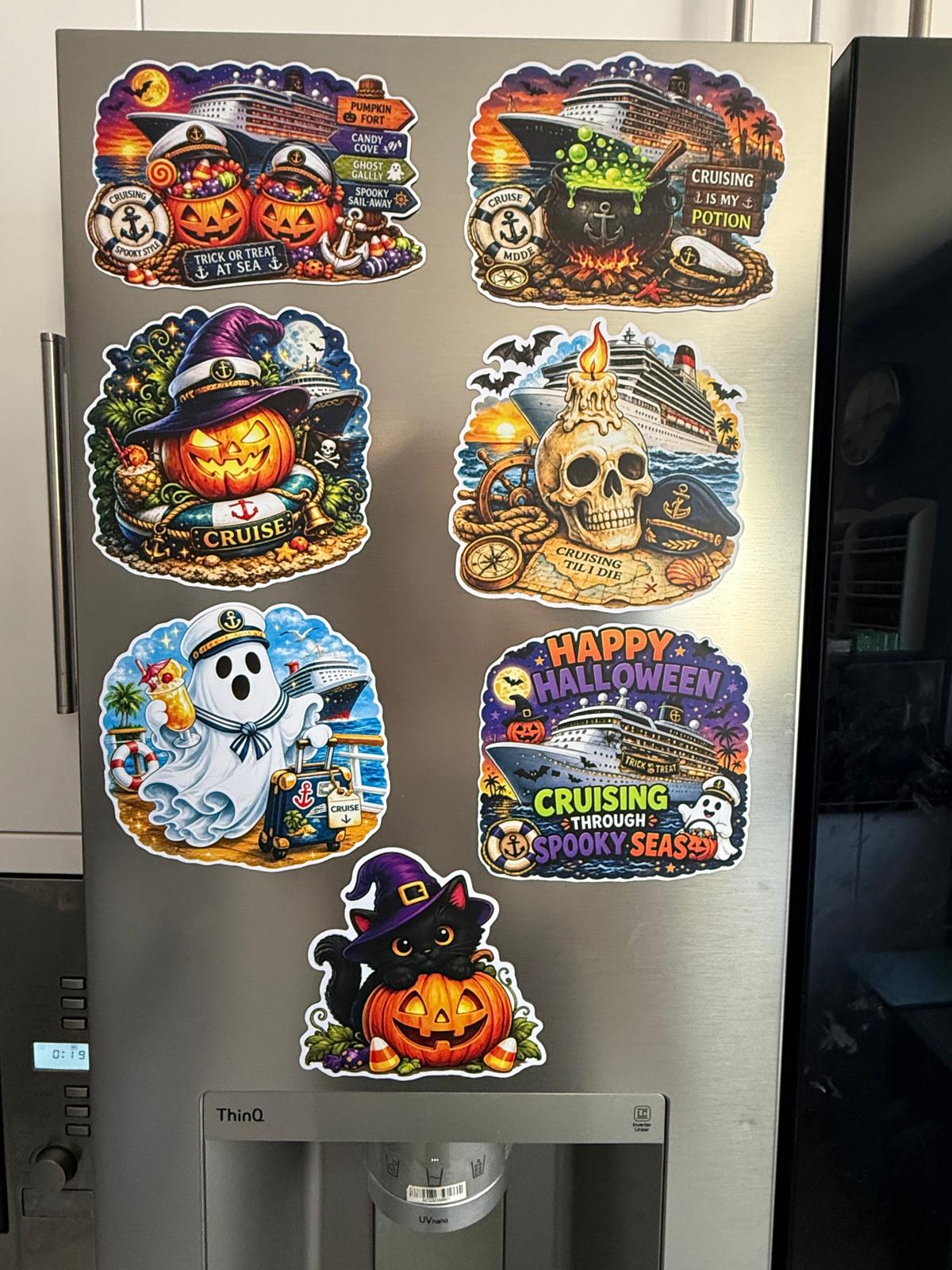 Halloween Magnetic Cruise Cabin Door Decorations - Set of 7