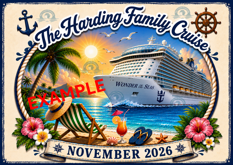 Personalised Family Cruise Cabin Door Magnetic Decoration - (Laminated)