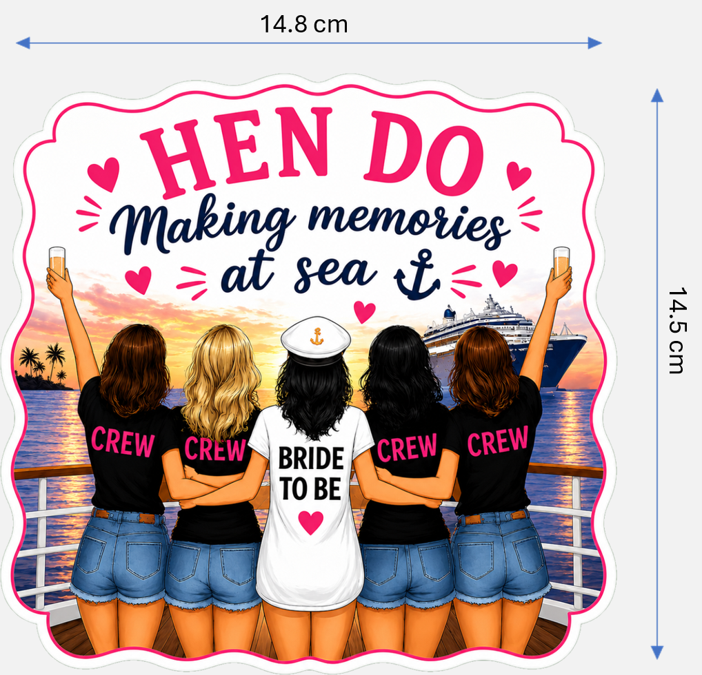 Hen Do / Party Magnetic Cruise Door Decorations - Set of 7