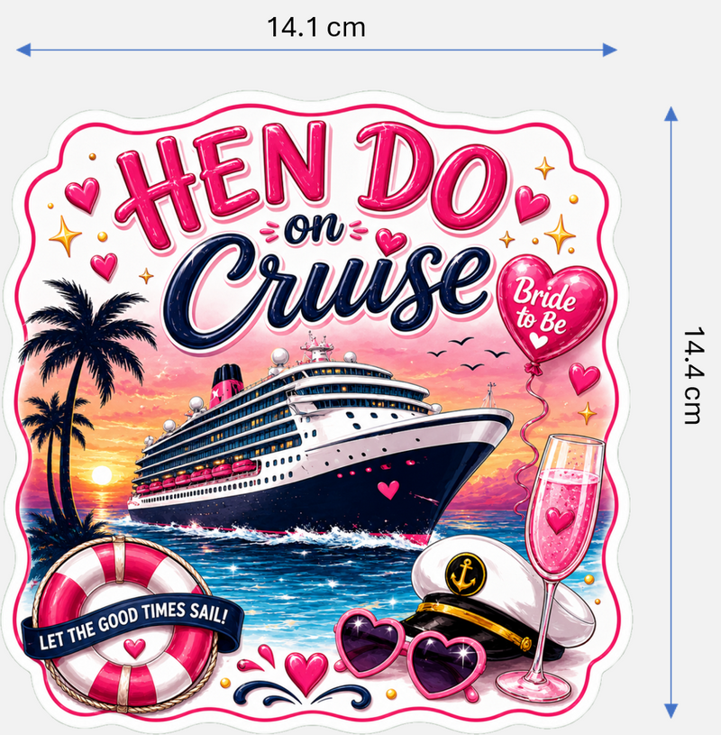 Hen Do / Party Magnetic Cruise Door Decorations - Set of 7