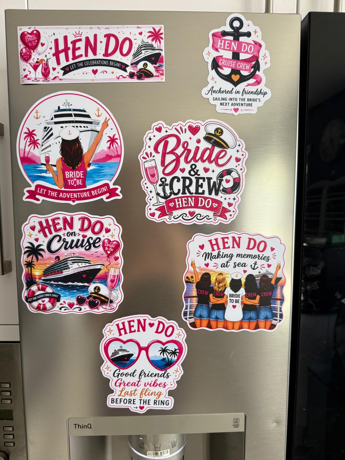 Hen Do / Party Magnetic Cruise Door Decorations - Set of 7