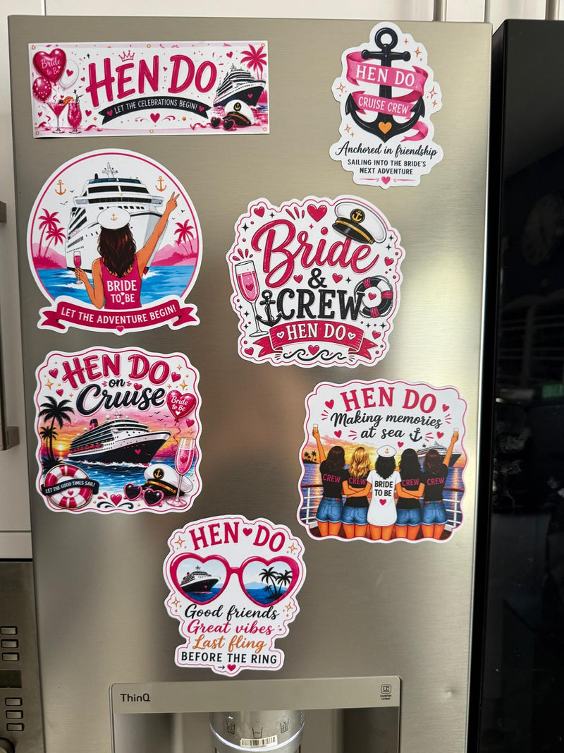 Hen Do / Party Magnetic Cruise Door Decorations - Set of 7