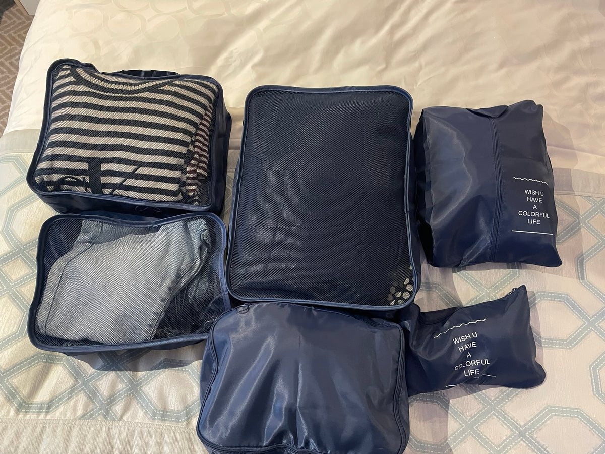 Packing Cubes Luggage Storage Organiser Travel Compression Suitcase Bags 7pcs
