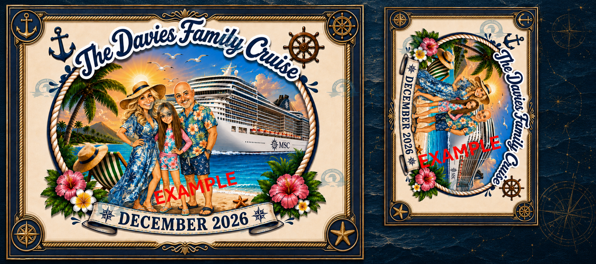 Personalised Family Cruise Cabin Door Magnetic Decoration - (Laminated)