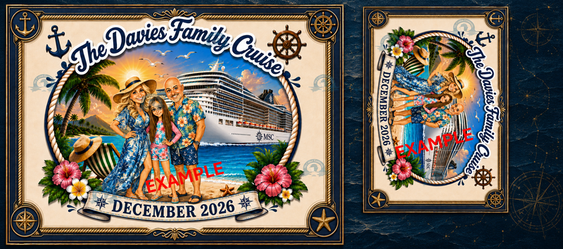 Personalised Family Cruise Cabin Door Magnetic Decoration - (Laminated)