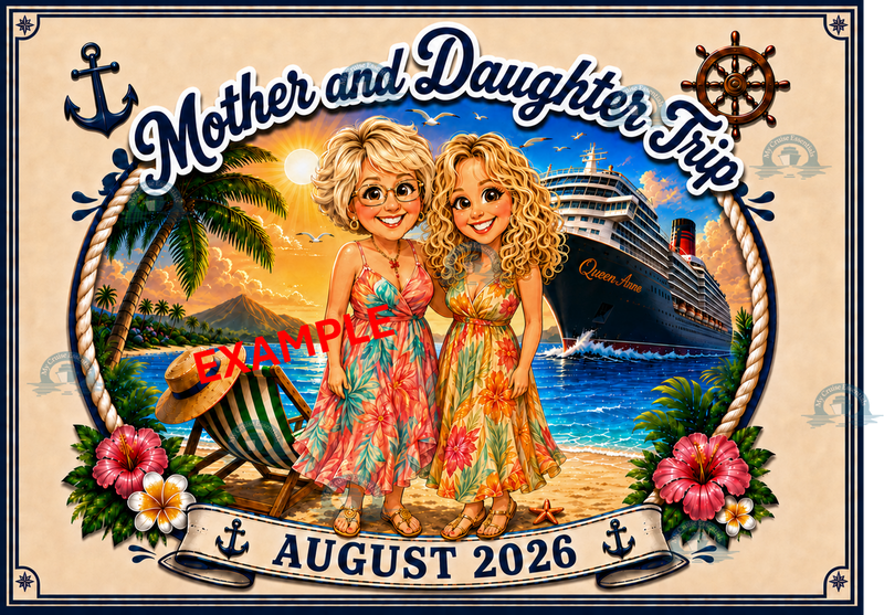 Personalised Family Cruise Cabin Door Magnetic Decoration - (Laminated)
