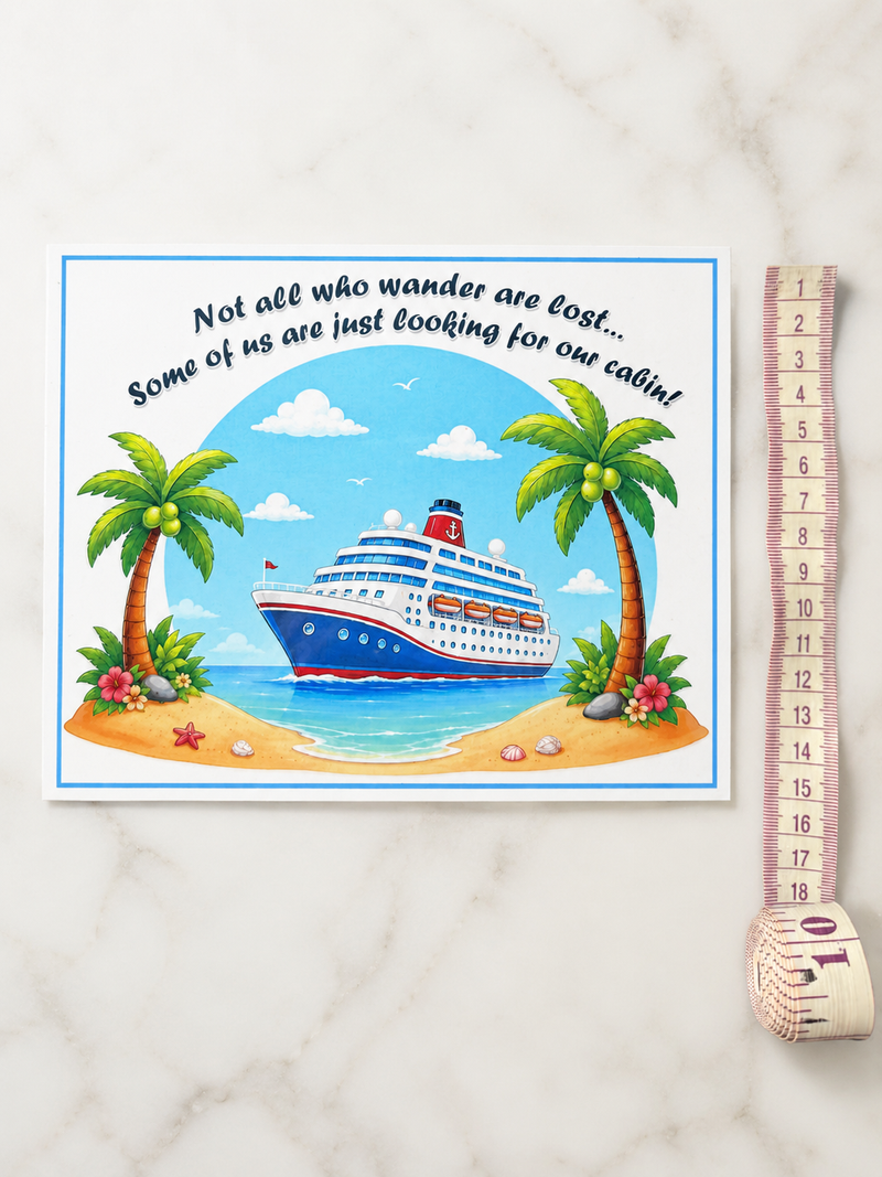 Cruise Cabin Door Decoration Magnetic "Not all who wander are lost" Laminated