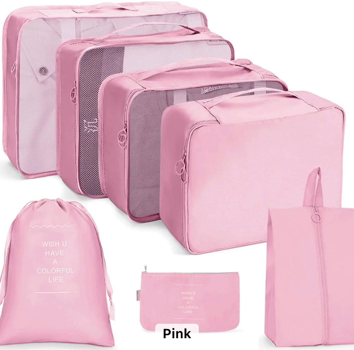 Packing Cubes Luggage Storage Organiser Travel Compression Suitcase Bags 7pcs