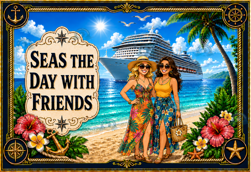 Bespoke Fun Magnetic Cruise Cabin Door Decoration - Fully customisable - Laminated