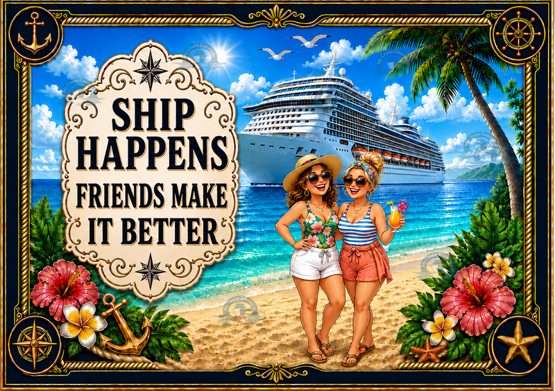 Bespoke Fun Magnetic Cruise Cabin Door Decoration - Fully customisable - Laminated