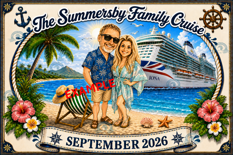 Personalised Family Cruise Cabin Door Magnetic Decoration - (Laminated)