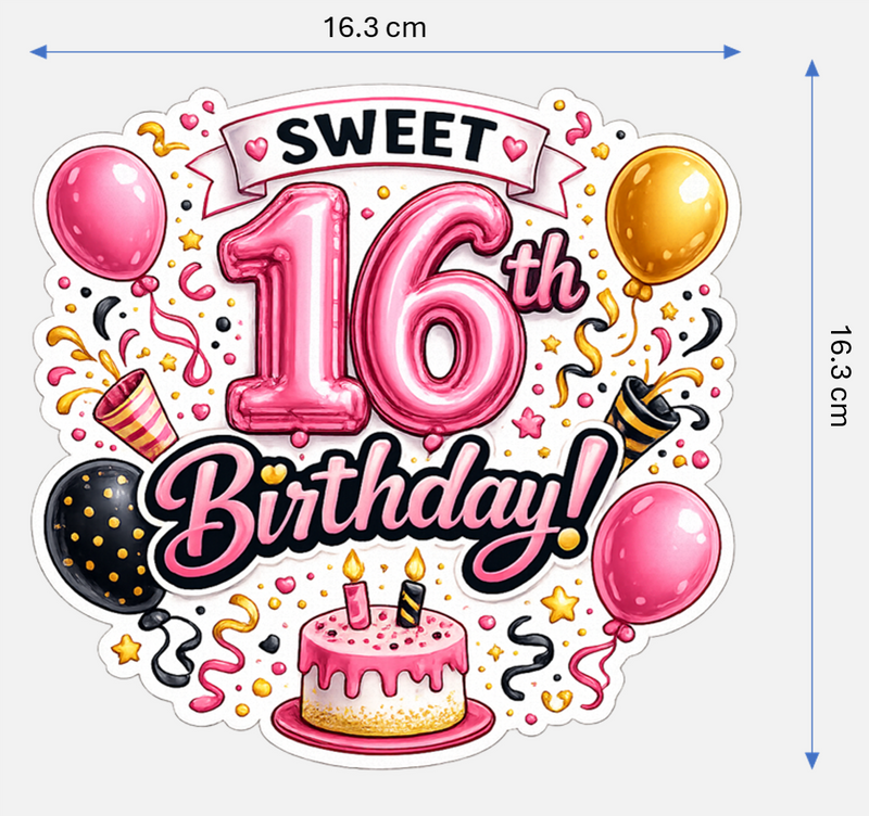 Birthday Magnetic Cruise Door Decorations - Set of 7 (Pink/Gold Collection) Special Birthdays