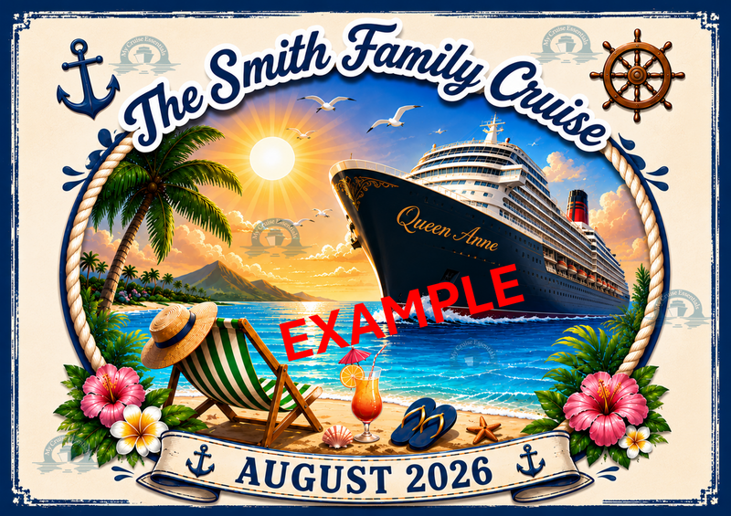 Personalised Family Cruise Cabin Door Magnetic Decoration - (Laminated)