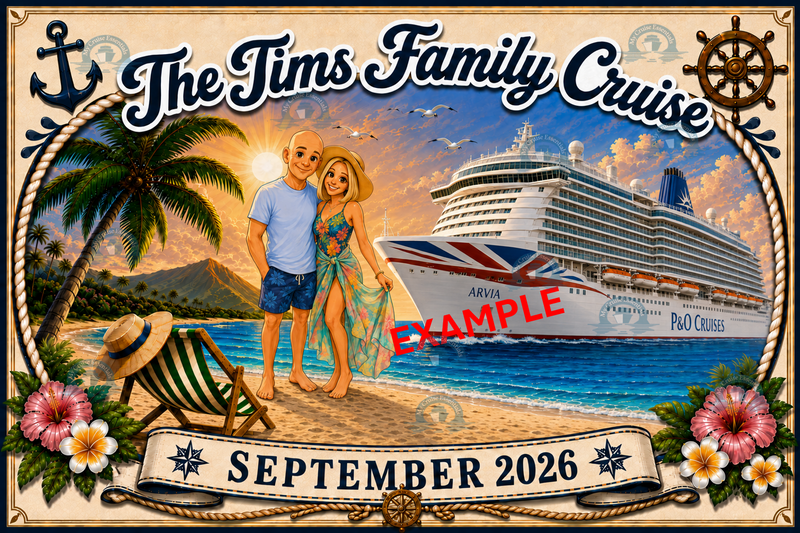 Personalised Family Cruise Cabin Door Magnetic Decoration - (Laminated)