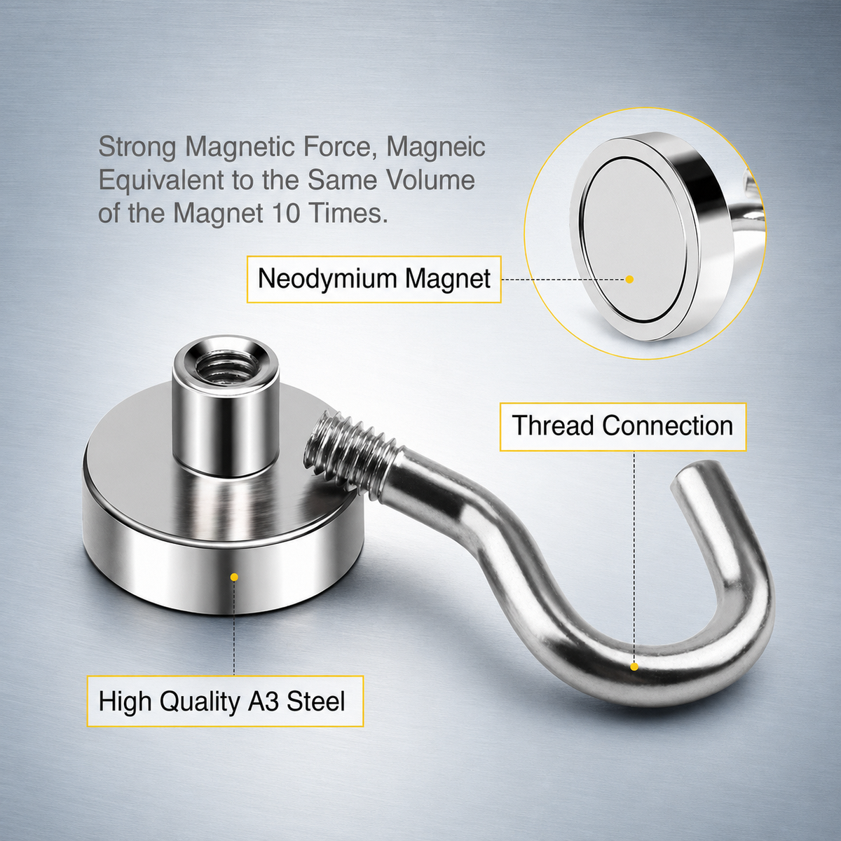 Magnetic Hook 12kg Pull Extra Strong-Neodymium