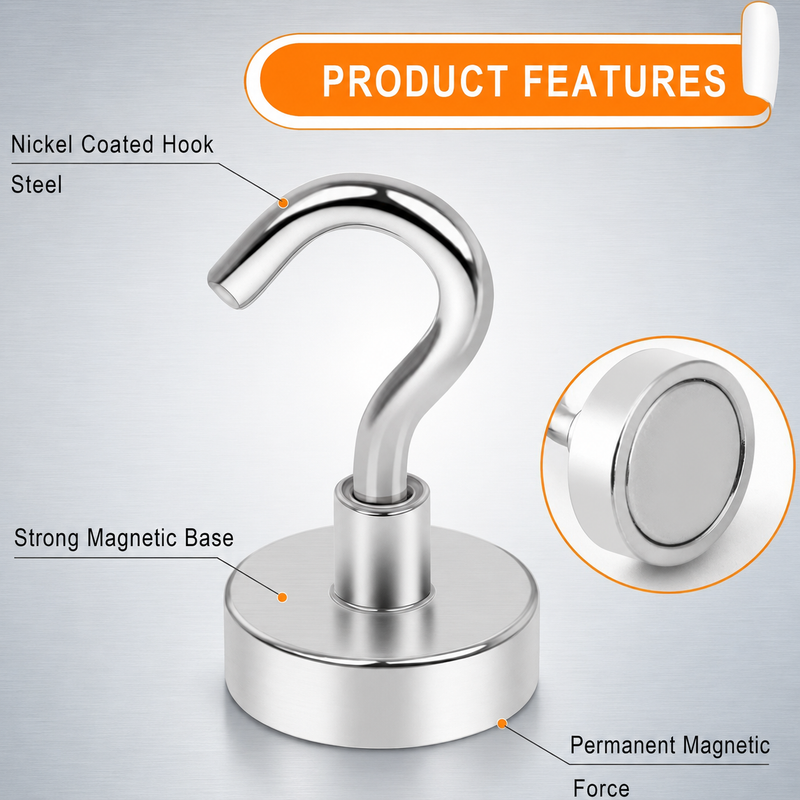 Magnetic Hook 12kg Pull Extra Strong-Neodymium